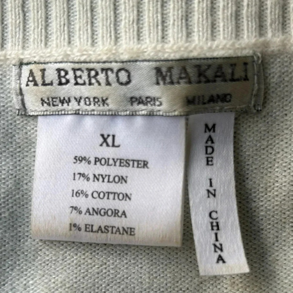 Alberto Malaki embellished sweater angora blend colorful Size XL - Picture 4 of 6